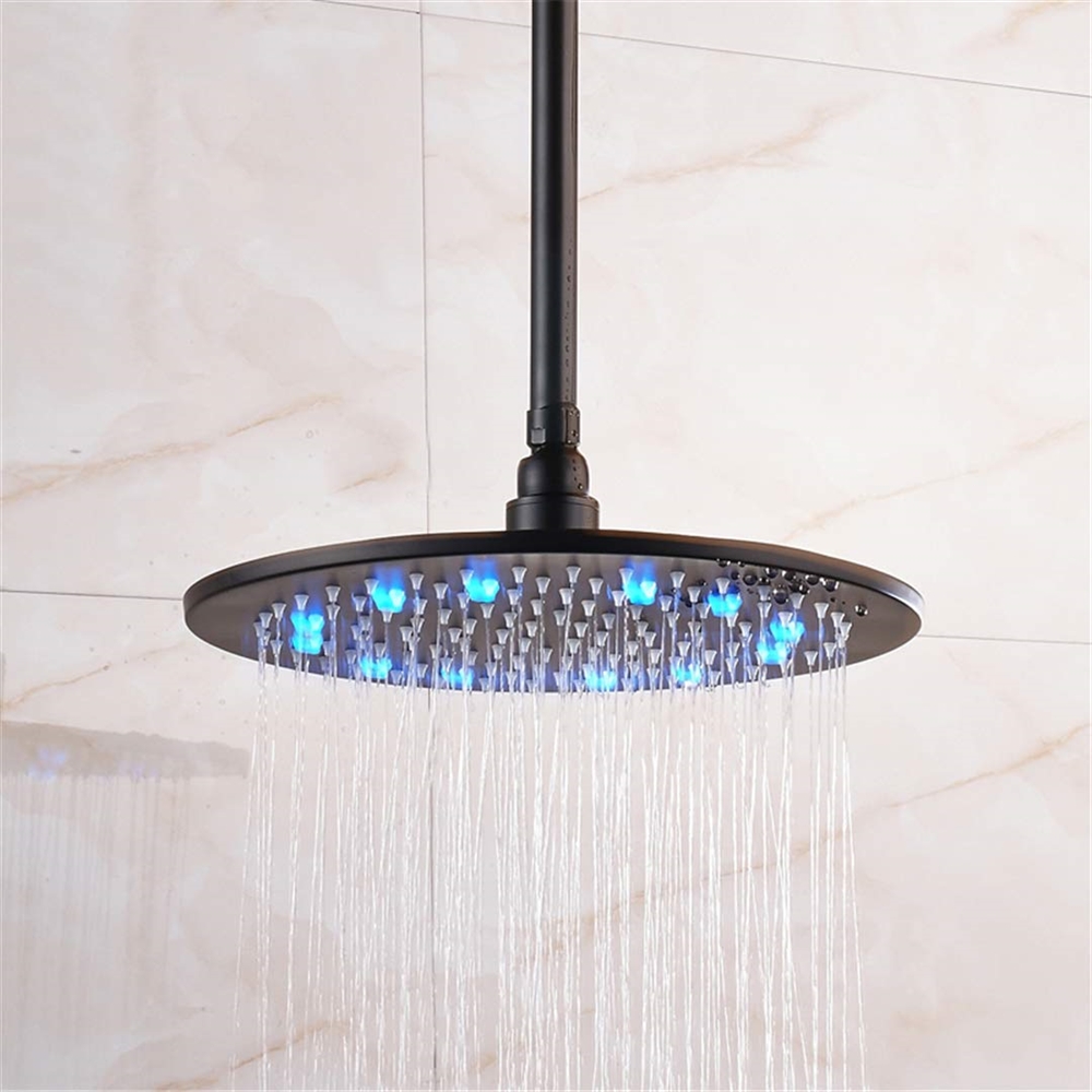 Fontana 16" Oil Rubbed Bronze Round LED Rainfall Showerhead